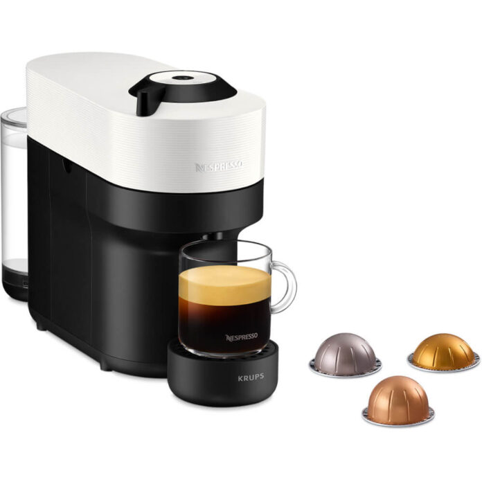 Espressor cu capsule Nespresso Krups Vertuo Pop XN920110, 1500 W, 0.56 L, Tehnologie Centrifuzie, 4 setari pentru capacitate, Alb Espressor cu capsule Nespresso Krups Vertuo Pop XN920110, 1500 W, 0.56 L, Tehnologie Centrifuzie, 4 setari pentru capacitate, Alb