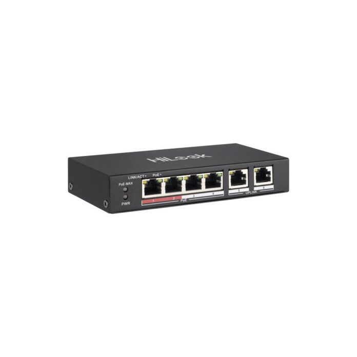 Switch PoE cu 4 porturi HikVision HiLook NS-0106P-35, 10/100 Mbps, 1.6 Gbps, 0.8928 Mpps, MAC 4K, fara management Switch PoE cu 4 porturi HikVision HiLook NS-0106P-35, 10/100 Mbps, 1.6 Gbps, 0.8928 Mpps, MAC 4K, fara management