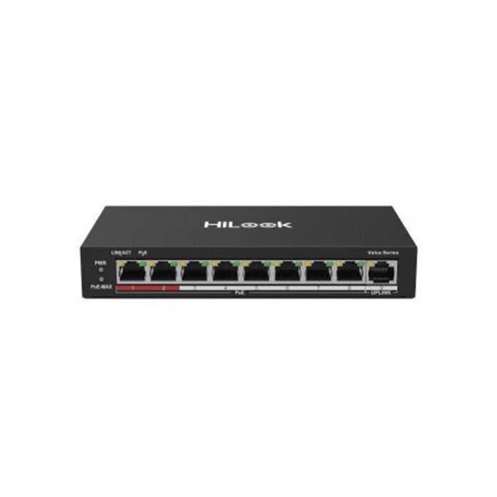 Switch PoE cu 8 porturi HikVision HiLook NS-0109P-60(B), 10/100 Mbps, 1.8 Gbps, 1.339 Mpps, MAC 2K, fara management Switch PoE cu 8 porturi HikVision HiLook NS-0109P-60(B), 10/100 Mbps, 1.8 Gbps, 1.339 Mpps, MAC 2K, fara management