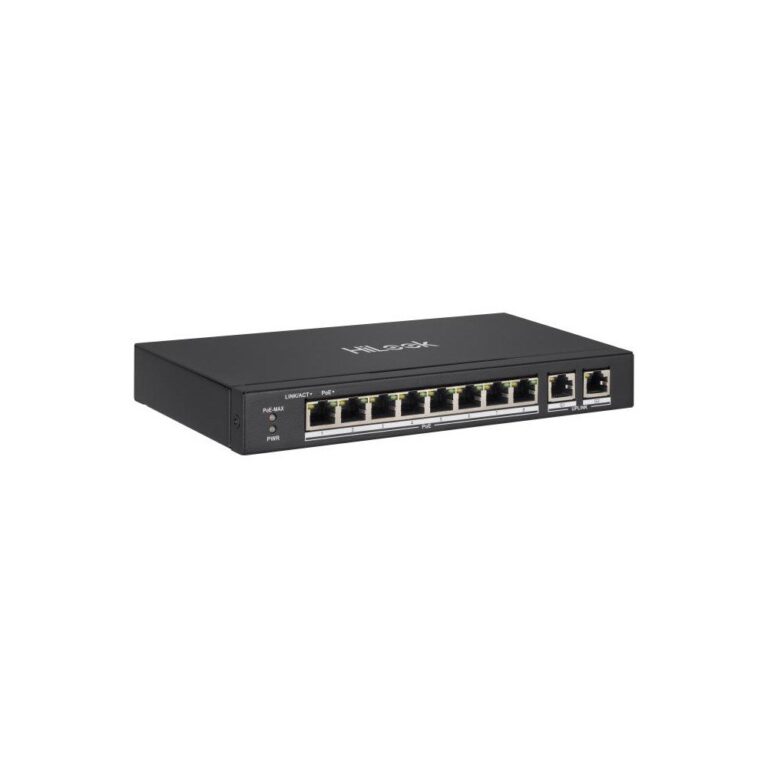 Switch PoE cu 8 porturi HikVision HiLook NS-0310P-60, 10/100 Mbps, buget 60W, MAC 16K