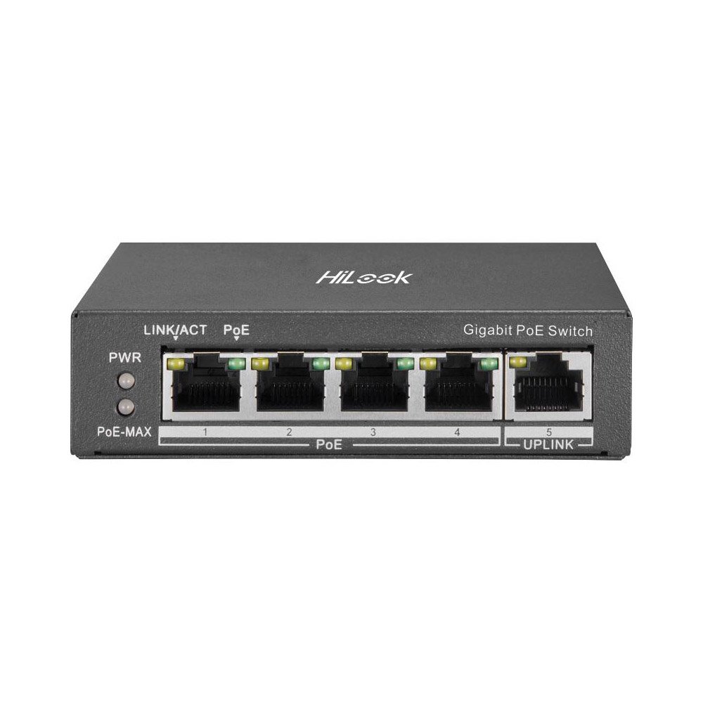 Switch PoE cu 4 porturi HikVision HiLook NS-0505P-35, 10/100/1000 Mbps, 10 Gbps, 7.44 Mpps, MAC 2K, fara management Switch PoE cu 4 porturi HikVision HiLook NS-0505P-35, 10/100/1000 Mbps, 10 Gbps, 7.44 Mpps, MAC 2K, fara management