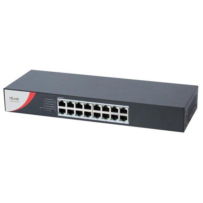 Switch Gigabit cu 16 porturi Hikvision HiLook NS-0516R, 10/100/1000 Mbps, fara management, plug and play Switch Gigabit cu 16 porturi Hikvision HiLook NS-0516R, 10/100/1000 Mbps, fara management, plug and play