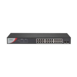 Switch PoE cu 24 porturi HikVision HiLook NS-0526P-225, 10/100/1000 Mbps, 52 Gbps, 38.69 Mpps, MAC 8K, fara management Switch PoE cu 24 porturi HikVision HiLook NS-0526P-225, 10/100/1000 Mbps, 52 Gbps, 38.69 Mpps, MAC 8K, fara management