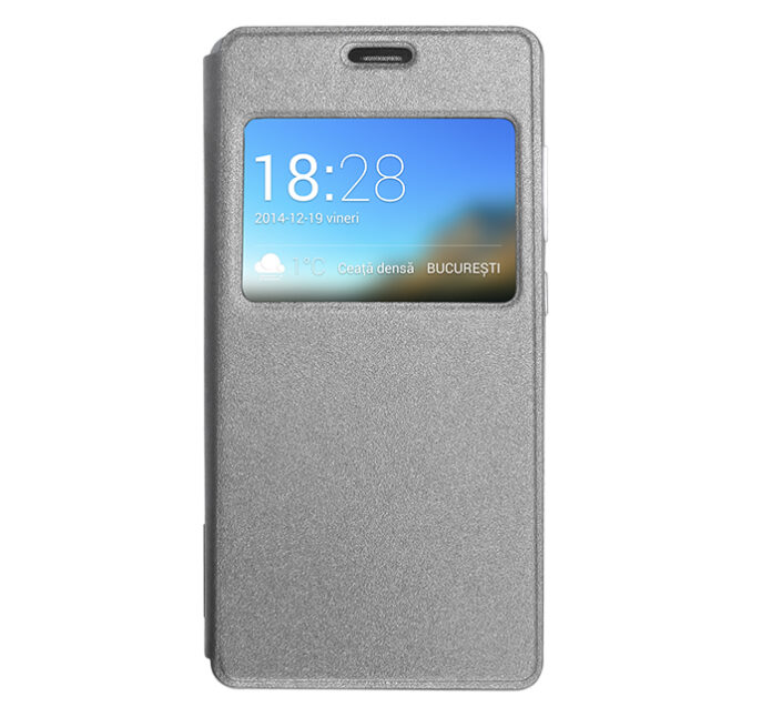 Husa Flip Cover pentru Allview P6 Energy, Gri Husa Flip Cover pentru Allview P6 Energy, Gri