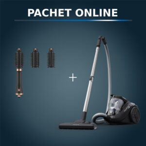 Pachet PROMO Aspirator fara sac Rowenta Compact Power Cyclonic RO3725EA 750W si Peria rotativă cu aer cald Rowenta Ultimate Experience CF9620F0 Pachet PROMO Aspirator fara sac Rowenta Compact Power Cyclonic RO3725EA 750W si Peria rotativă cu aer cald Rowenta Ultimate Experience CF9620F0