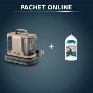 Pachet PROMO Aspirator tapiterie Rowenta Clean IT Compact IN3010F0 & Detergent pentru aspirator cu spalare Rowenta XD5310F0 pentru textile si covoare Pachet PROMO Aspirator tapiterie Rowenta Clean IT Compact IN3010F0 & Detergent pentru aspirator cu spalare Rowenta XD5310F0 pentru textile si covoare