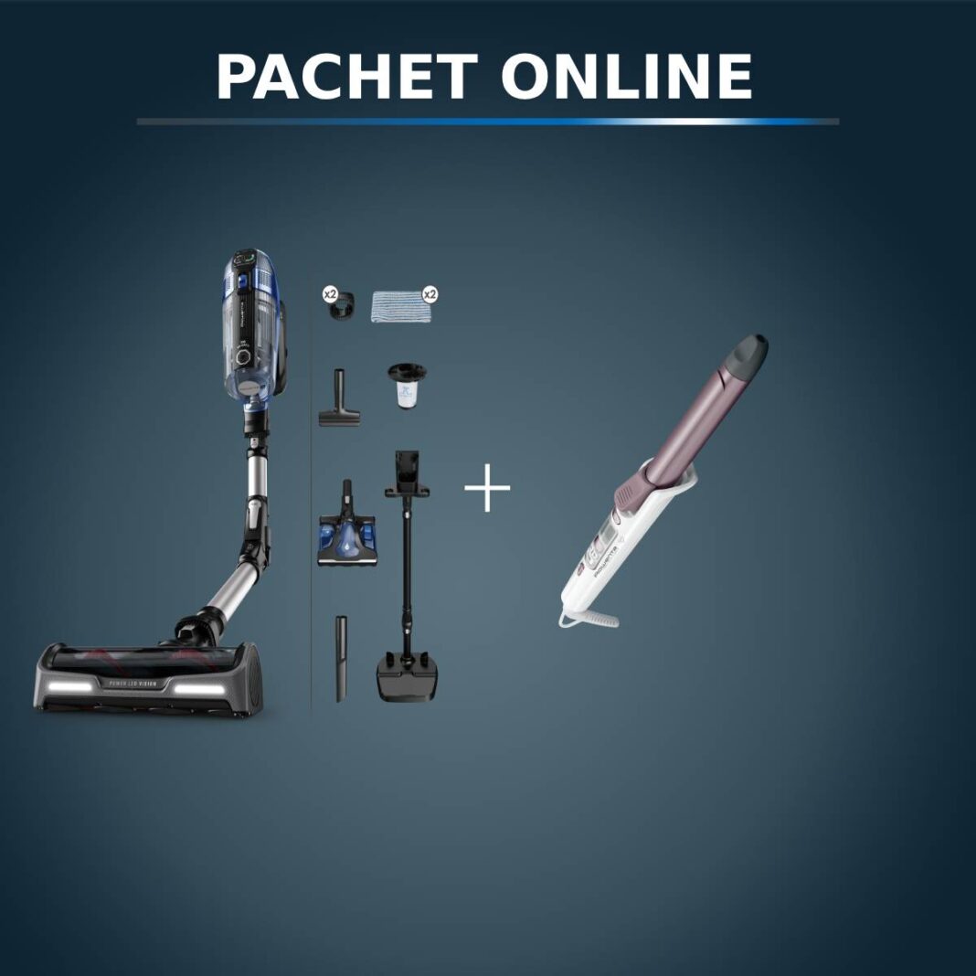 Pachet PROMO Aspirator vertical fără fir Rowenta X-Force Flex 14.6 Aqua RH99C3WO & Ondulator Rowenta Premium Care Precious Curls CF3460F0 Pachet PROMO Aspirator vertical fără fir Rowenta X-Force Flex 14.6 Aqua RH99C3WO & Ondulator Rowenta Premium Care Precious Curls CF3460F0