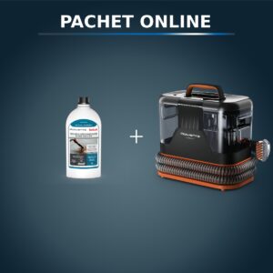 Pachet PROMO Aspirator tapiterie Rowenta Clean IT IN5011F0 si Detergent lichid Rowenta XD5310F0 pentru textile si covoare 1 litru Pachet PROMO Aspirator tapiterie Rowenta Clean IT IN5011F0 si Detergent lichid Rowenta XD5310F0 pentru textile si covoare 1 litru