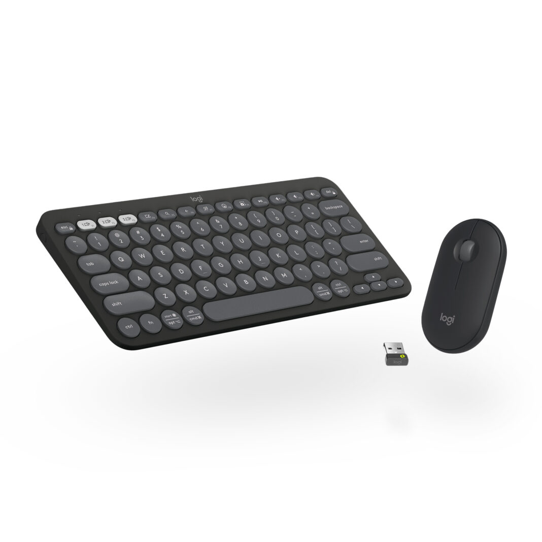 Kit tastatura + mouse Logitech Pebble 2, Wireless, Alb