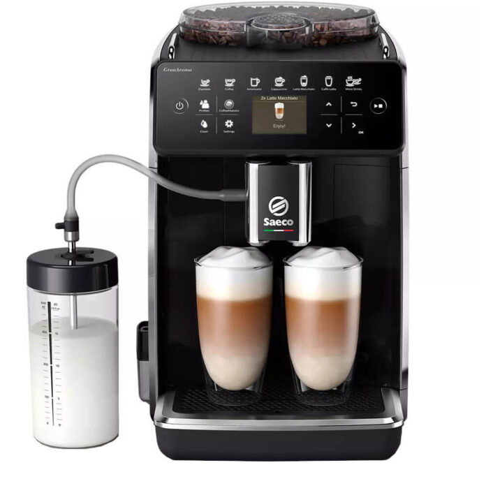 Espressor automat Philips Saeco GranAroma SM6480/00, 1500 W, 1.8 L, 15 bar, Spumare automata, 14 bauturi, 3 presetari de gust, Negru lucios Espressor automat Philips Saeco GranAroma SM6480/00, 1500 W, 1.8 L, 15 bar, Spumare automata, 14 bauturi, 3 presetari de gust, Negru lucios