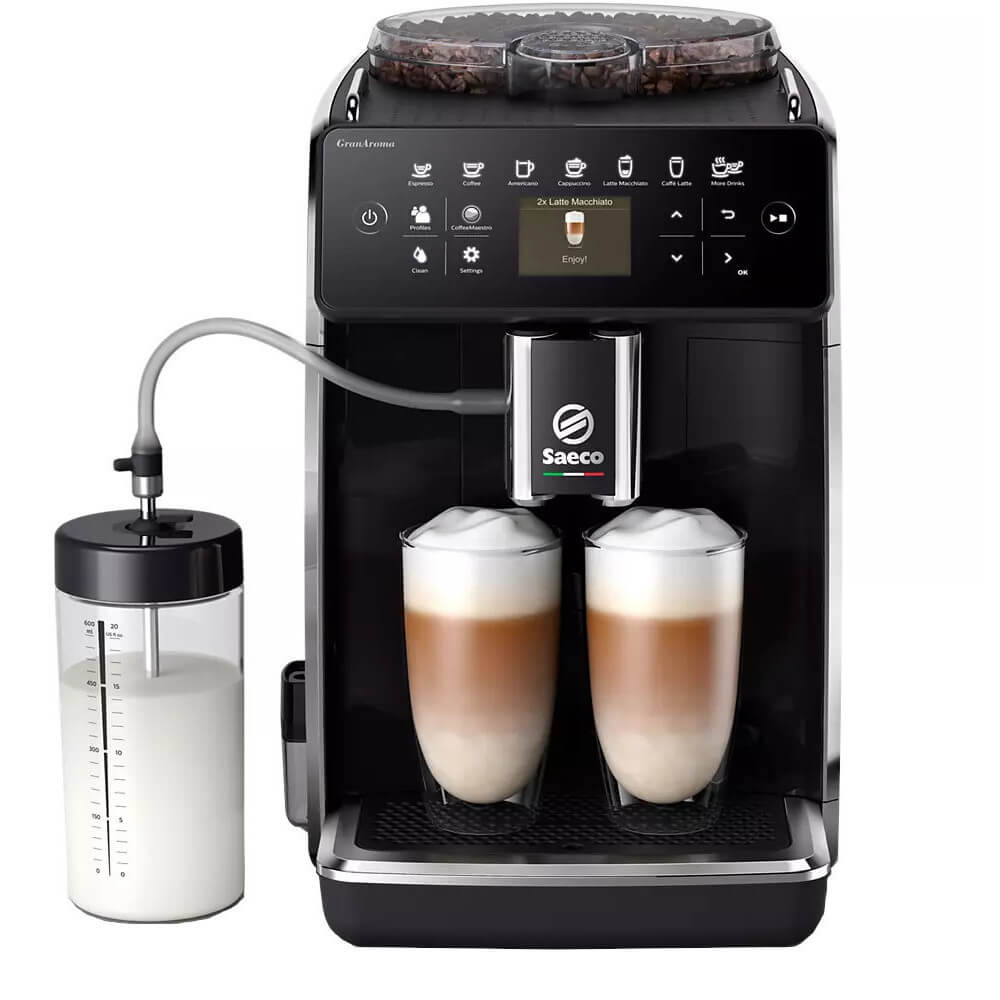 Espressor automat Philips Saeco GranAroma SM6480/00, 1500 W, 1.8 L, 15 bar, Spumare automata, 14 bauturi, 3 presetari de gust, Negru lucios Espressor automat Philips Saeco GranAroma SM6480/00, 1500 W, 1.8 L, 15 bar, Spumare automata, 14 bauturi, 3 presetari de gust, Negru lucios