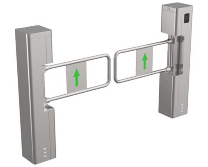 Poarta batanta pentru acces persoane, cititor mifare, brat otel, latime banda 1100mm, Hikvision, DS-K3BC411X-M-Dm110 Poarta batanta pentru acces persoane, cititor mifare, brat otel, latime banda 1100mm, Hikvision, DS-K3BC411X-M-Dm110
