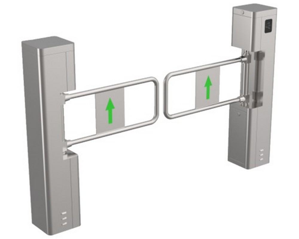 Poarta batanta pentru acces persoane, cititor mifare, brat otel, latime banda 1100mm, Hikvision, DS-K3BC411X-M-Dm110 Poarta batanta pentru acces persoane, cititor mifare, brat otel, latime banda 1100mm, Hikvision, DS-K3BC411X-M-Dm110