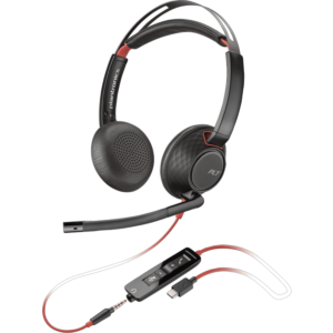 Casti call center Poly Blackwire 5220, Jack 3,5 mm, Adaptor USB-C/A, Microfon (Negru) Casti call center Poly Blackwire 5220, Jack 3,5 mm, Adaptor USB-C/A, Microfon (Negru)