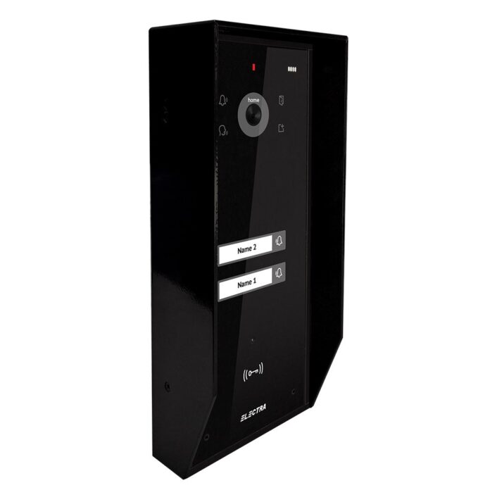 Post exterior videointerfon Electra VPH.02SC3.ELBTL, 2 familii, aparent, protectie ploaie, negru Post exterior videointerfon Electra VPH.02SC3.ELBTL, 2 familii, aparent, protectie ploaie, negru