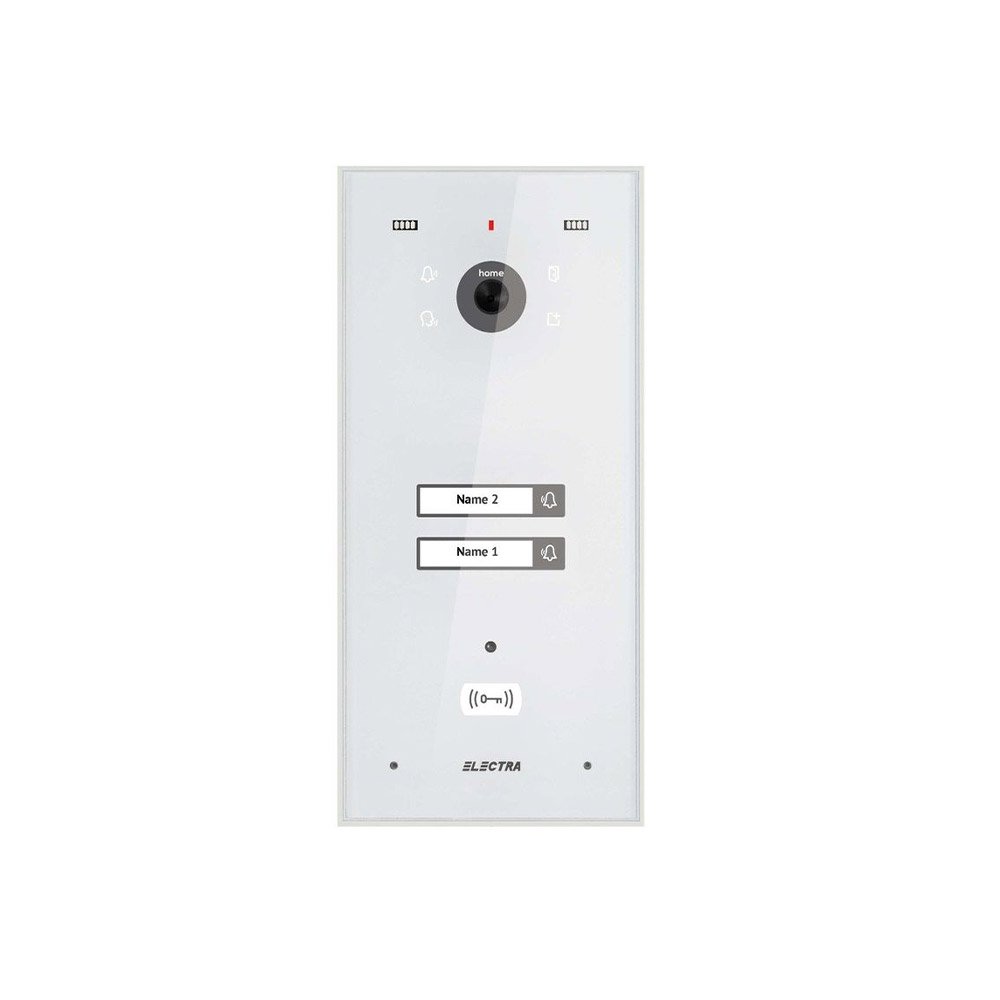 Videointerfon exterior Electra VPH.02F03.ELWTL, 2 familii, montaj aparent, alb Videointerfon exterior Electra VPH.02F03.ELWTL, 2 familii, montaj aparent, alb