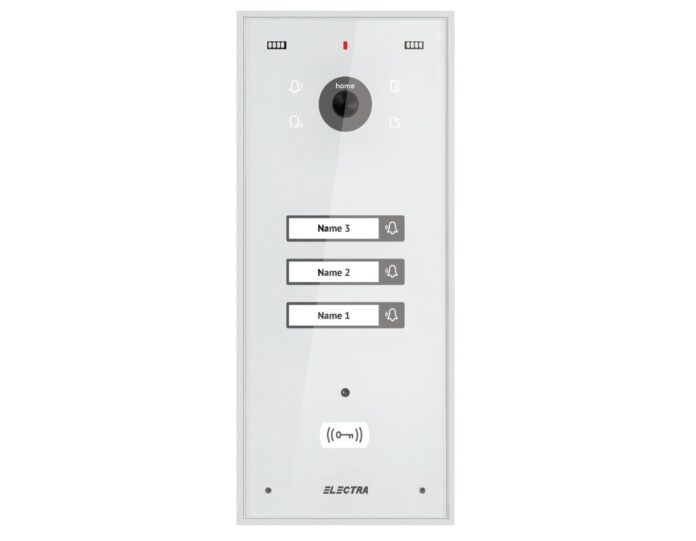 Post de exterior Electra VPM.03S03.ELWH4, pentru videointerfon, 3 familii, montaj aparent, conectori Plug and Play, IP44