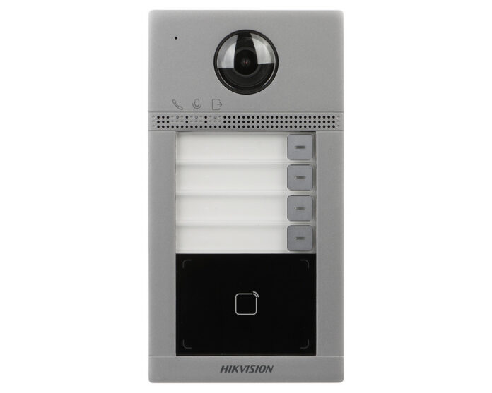 Post de exterior Wi-Fi pentru videointerfon, 2 MP, 4 familii, TCP/IP, mifare 13.56 Khz, PoE, Hikvision, DS-KV8413-WME1(C)/Surface