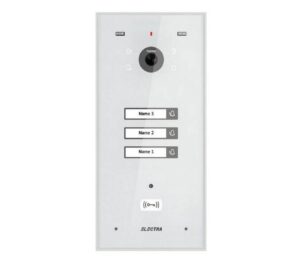 Post exterior videointerfon, 3 familii, montaj incastrat, 4 fire, culoare alba, cititor RFID, Electra VPH.03F03.ELWTL Post exterior videointerfon, 3 familii, montaj incastrat, 4 fire, culoare alba, cititor RFID, Electra VPH.03F03.ELWTL