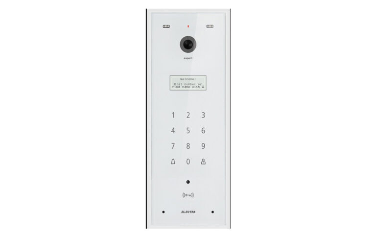 Post exterior videointerfon Electra VPE.0BF03.ELWTL, 255 de apartamente, tastatura iluminata, RFID, montaj incastrat, alb