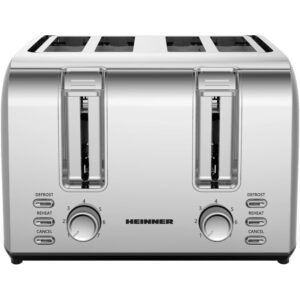 Prajitor de paine Heinner HTP-4S1500SS, 1500 W, 4 felii, 7 trepte prajire, Decongelare, Reincalzire, Argintiu Prajitor de paine Heinner HTP-4S1500SS, 1500 W, 4 felii, 7 trepte prajire, Decongelare, Reincalzire, Argintiu