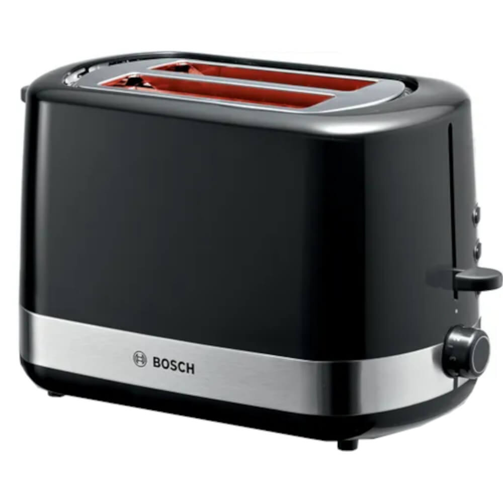 Prajitor paine Bosch TAT6A513, 800 W, 2 felii, Control variabil de rumenire, Senzor electronic prajire uniforma, Functie dezhghetare si incalzire, Negru Prajitor paine Bosch TAT6A513, 800 W, 2 felii, Control variabil de rumenire, Senzor electronic prajire uniforma, Functie dezhghetare si incalzire, Negru