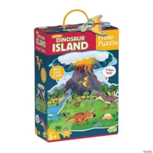 Puzzle de podea Insula dinozaurilor, Dinosaur island floor puzzle, Peaceable Kingdom Puzzle de podea Insula dinozaurilor, Dinosaur island floor puzzle, Peaceable Kingdom