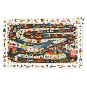 Puzzle observatie Djeco, Raliul masinilor Puzzle observatie Djeco, Raliul masinilor