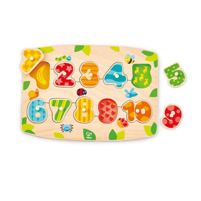 Puzzle din lemn Hape Numere 11 piese Puzzle din lemn Hape Numere 11 piese