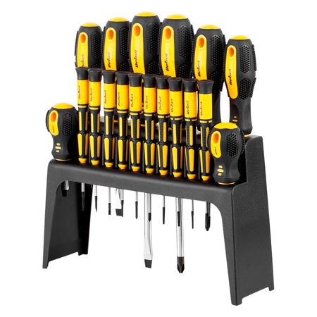 Set surubelnite, 18 piese, cu stand, Rebel RB-1109 Set surubelnite, 18 piese, cu stand, Rebel RB-1109