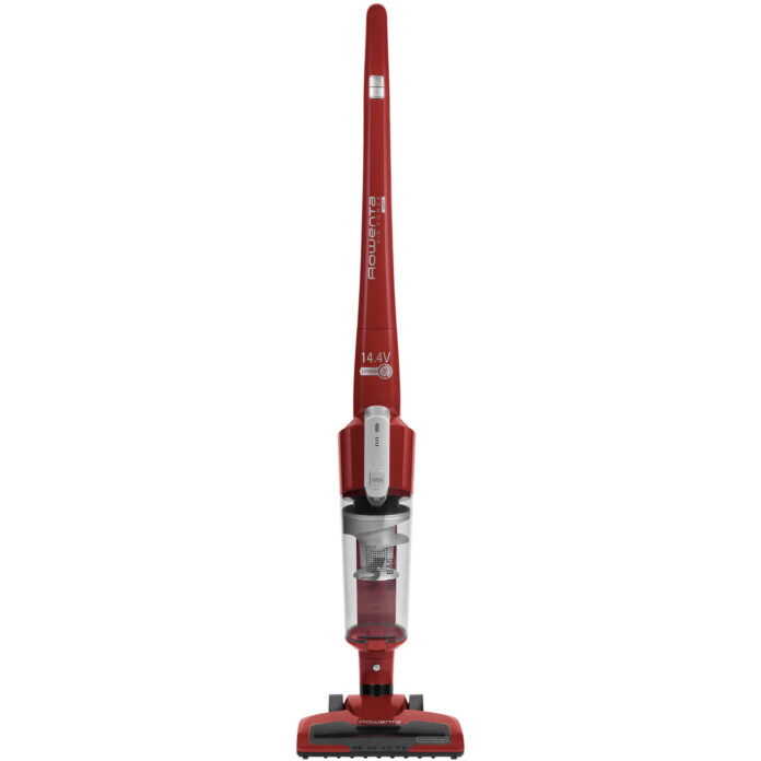 Aspirator vertical Rowenta RH6543WH, 0.65 L, 14.4 V, Putere 33 W, Iluminare LED, Filtru spuma, Aspirare uscata, Sistem ciclonic, Autonomie 30 min, 5.2 kWh/an, Rosu Aspirator vertical Rowenta RH6543WH, 0.65 L, 14.4 V, Putere 33 W, Iluminare LED, Filtru spuma, Aspirare uscata, Sistem ciclonic, Autonomie 30 min, 5.2 kWh/an, Rosu