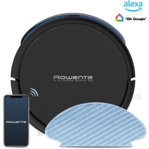 Aspirator robot Rowenta X-Plorer Serie 50 RR7375WH, Mop, Wi-Fi, 0.4 L, 12 kWh/an, Control prin aplicatie, Animal Care, 3 Functii de curatare, Autonomie de 120 min, Negru Aspirator robot Rowenta X-Plorer Serie 50 RR7375WH, Mop, Wi-Fi, 0.4 L, 12 kWh/an, Control prin aplicatie, Animal Care, 3 Functii de curatare, Autonomie de 120 min, Negru