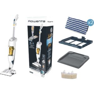 Aspirator vertical cu abur Rowenta Clean & Steam RY7597WH, 0.4 L, 1700 W, Rezervor apa 0.7 L, Reglaj abur, Functie igienizare, Filtru anticalcar, Accesoriu covor, Alb Aspirator vertical cu abur Rowenta Clean & Steam RY7597WH, 0.4 L, 1700 W, Rezervor apa 0.7 L, Reglaj abur, Functie igienizare, Filtru anticalcar, Accesoriu covor, Alb