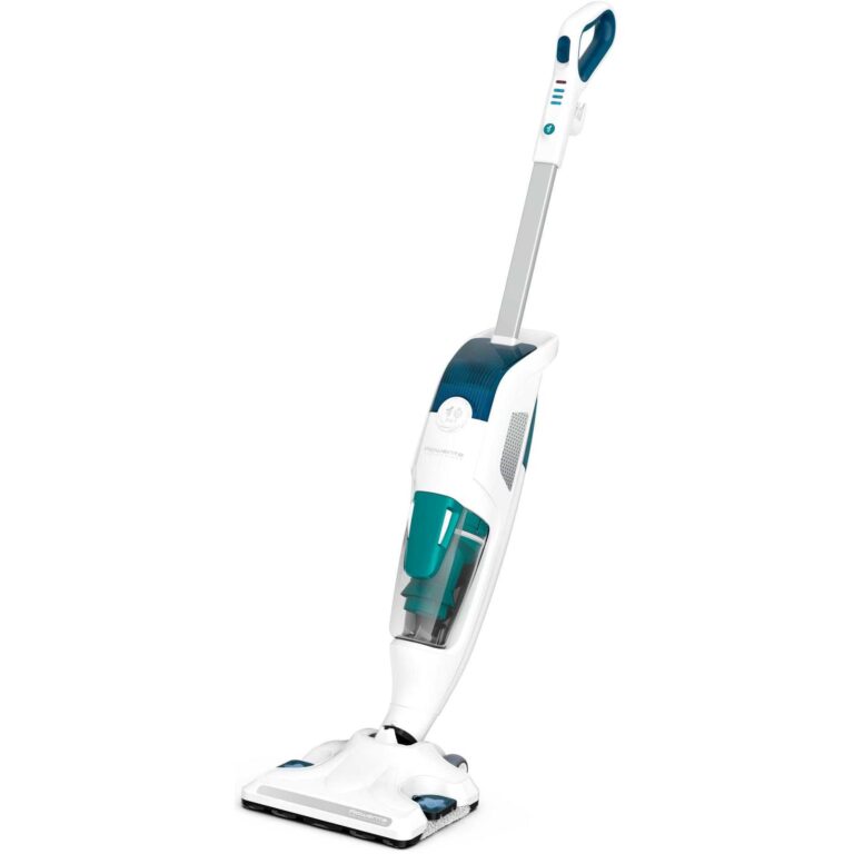 Aspirator cu abur Rowenta Clean & Steam Revolution RY7757WH, 1500 W, autonomie abur pana la 30 min, recipient apa 0.47 L, recipient praf 0.3 L, difuzor uleiuri esentiale, alb & albastru