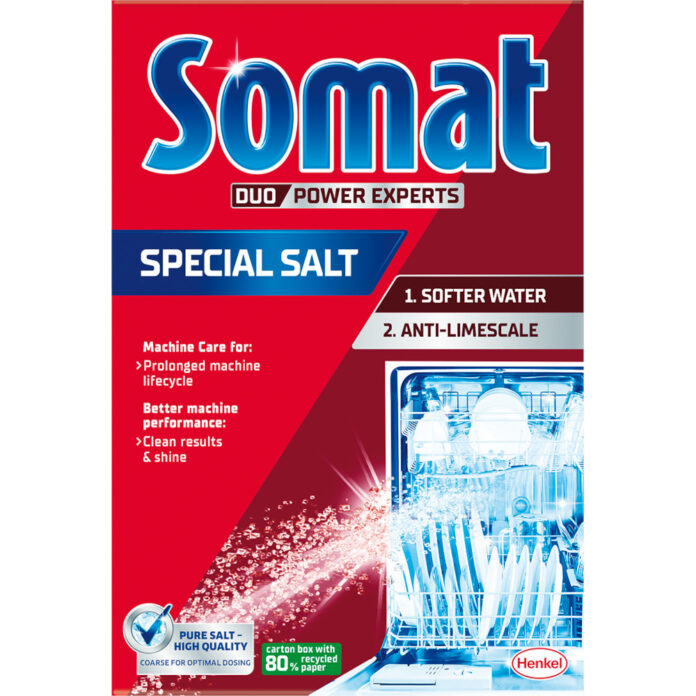 Sare dedurizanta pentru masina de spalat vase Somat 3X Action, 1.5 kg Sare dedurizanta pentru masina de spalat vase Somat 3X Action, 1.5 kg