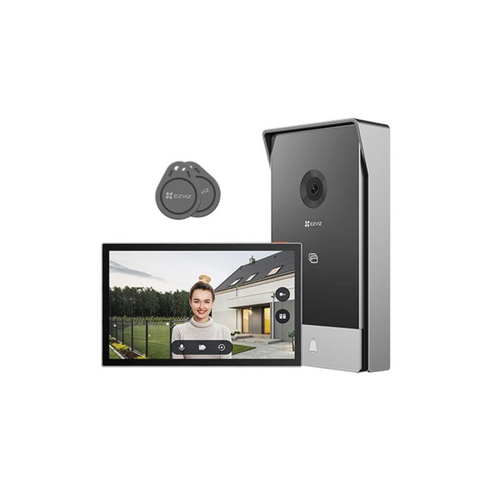Kit videointerfon smart WiFi dual band cu sonerie EZVIZ CS-HP5-2MP, 2 MP, 2.0 mm, RFID, IR 6 m, 2.4-5 GHz, 7 inch, aplicatie mobila, montaj 2 sau 4 fire, slot card Kit videointerfon smart WiFi dual band cu sonerie EZVIZ CS-HP5-2MP, 2 MP, 2.0 mm, RFID, IR 6 m, 2.4-5 GHz, 7 inch, aplicatie mobila, montaj 2 sau 4 fire, slot card