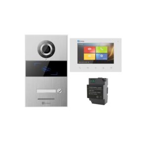 Kit videointerfon Genway FS8V14, 2.2 mm, RFID 125 Khz, 7 inch, slot card, instalare pe 2 fire, sursa alimentare Kit videointerfon Genway FS8V14, 2.2 mm, RFID 125 Khz, 7 inch, slot card, instalare pe 2 fire, sursa alimentare