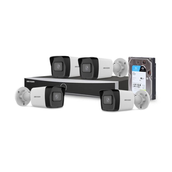 Sistem supraveghere IP exterior basic Hikvision 4EXTIR30-4MP-HDD, 4 camere, 4 MP, IR 30 m, 2.8 mm, PoE, HDD 1 TB Sistem supraveghere IP exterior basic Hikvision 4EXTIR30-4MP-HDD, 4 camere, 4 MP, IR 30 m, 2.8 mm, PoE, HDD 1 TB