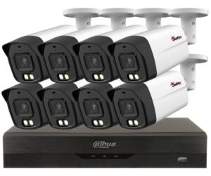 Sistem 8 camere exterior Iluminare duala 40m, 5MP, Lentila 2.8 mm, Audio, DVR 8 canale Dahua KITSAF-8X-5MP28IL40 Sistem 8 camere exterior Iluminare duala 40m, 5MP, Lentila 2.8 mm, Audio, DVR 8 canale Dahua KITSAF-8X-5MP28IL40