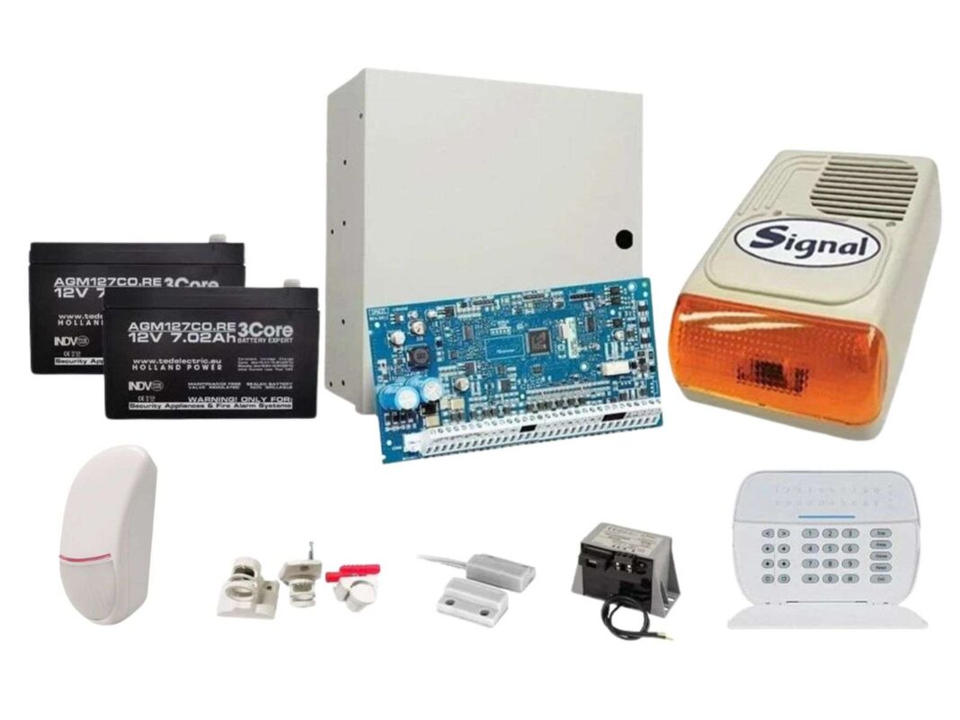 Sistem de alarma cablat DSC LED cu doua elemente de detectie, de exterior, KIT NEO2032LED EXT