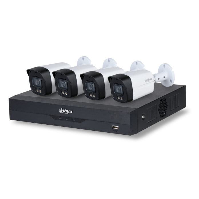 Sistem supraveghere exterior basic Dahua Full Color DH-FC4EXT30-5M-LED-A, 4 camere, 5 MP, lumina alba 40 m, 3.6 mm, microfon, PoS, IoT Sistem supraveghere exterior basic Dahua Full Color DH-FC4EXT30-5M-LED-A, 4 camere, 5 MP, lumina alba 40 m, 3.6 mm, microfon, PoS, IoT
