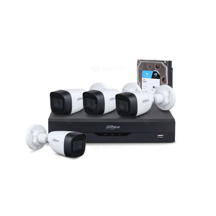 Sistem supraveghere exterior basic Dahua WizSense DH-B4EXT30-5MP, 4 camere, 5 MP, IR 30 m, 2.8 mm, PoS, IoT + HDD 1 TB Sistem supraveghere exterior basic Dahua WizSense DH-B4EXT30-5MP, 4 camere, 5 MP, IR 30 m, 2.8 mm, PoS, IoT + HDD 1 TB