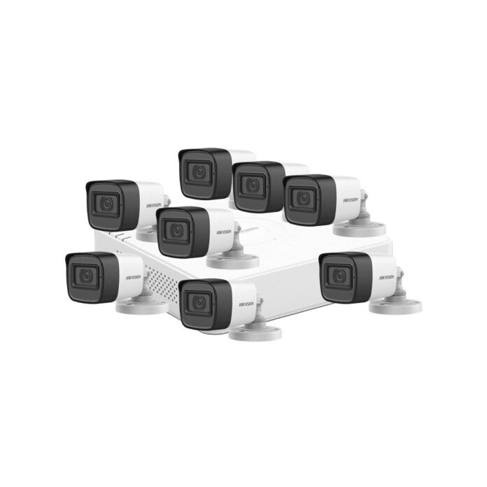 Sistem supraveghere exterior basic HikVision, 8 camere, 2 MP, IR 30 m, 2.8 mm, microfon Sistem supraveghere exterior basic HikVision, 8 camere, 2 MP, IR 30 m, 2.8 mm, microfon
