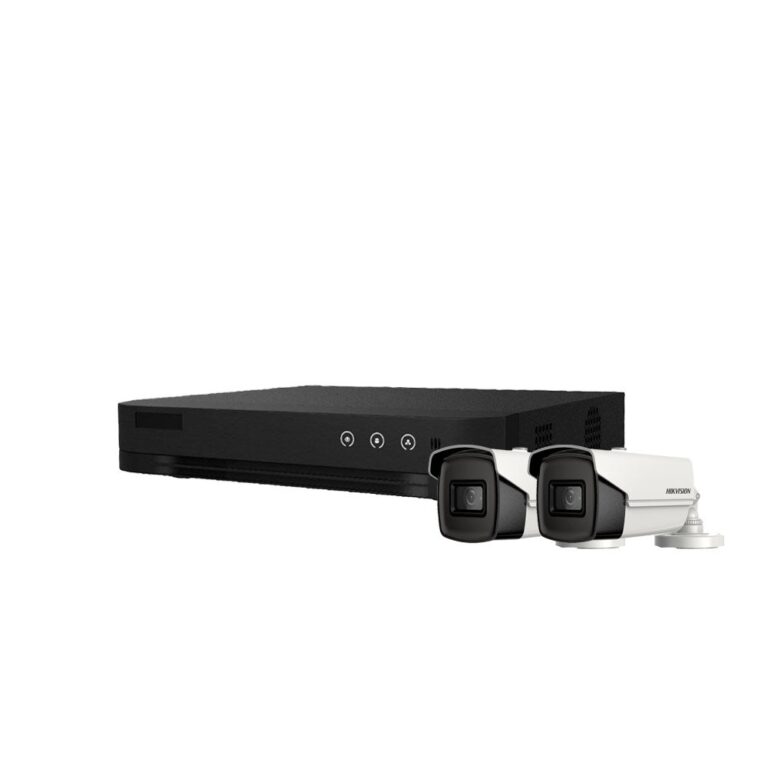 Sistem supraveghere exterior basic HikVision, 8 camere, 8 MP, IR 60 m, 2.8 mm