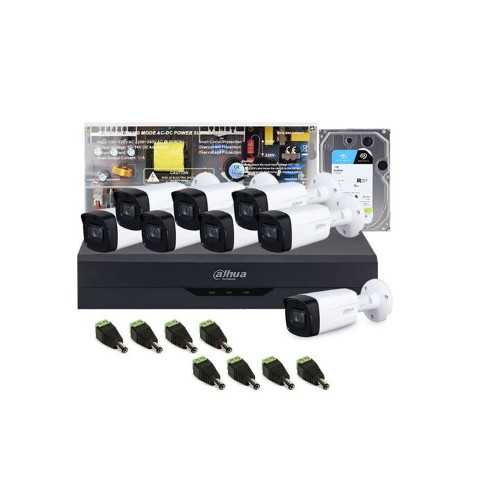Sistem supraveghere exterior complet Dahua DH-C8EXT80-5MP-M, 8 camere, 5 MP, IR 80 m, 3.6 mm, IoT, HDD 1TB Sistem supraveghere exterior complet Dahua DH-C8EXT80-5MP-M, 8 camere, 5 MP, IR 80 m, 3.6 mm, IoT, HDD 1TB