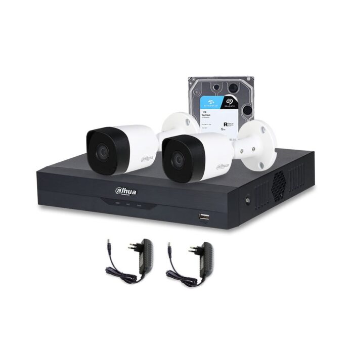 Sistem supraveghere exterior middle Dahua WizSense DH-C2EXT20-2MP, 2 camere, 2 MP, IR 20 m, POS, IoT, HDD 1TB Sistem supraveghere exterior middle Dahua WizSense DH-C2EXT20-2MP, 2 camere, 2 MP, IR 20 m, POS, IoT, HDD 1TB