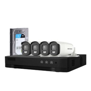 Sistem supraveghere exterior cu HDD 1TB HikVision, 4 camere, 5 MP, lumina alba 20 m, 2.8 mm, stroboscop Sistem supraveghere exterior cu HDD 1TB HikVision, 4 camere, 5 MP, lumina alba 20 m, 2.8 mm, stroboscop
