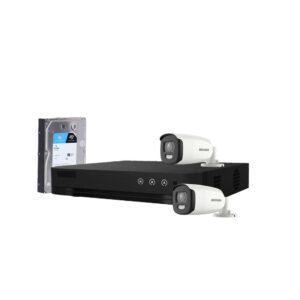 Sistem supraveghere exterior cu HDD 1TB HikVision, 2 camere, 5 MP, lumina alba 20 m, 2.8 mm, stroboscop Sistem supraveghere exterior cu HDD 1TB HikVision, 2 camere, 5 MP, lumina alba 20 m, 2.8 mm, stroboscop