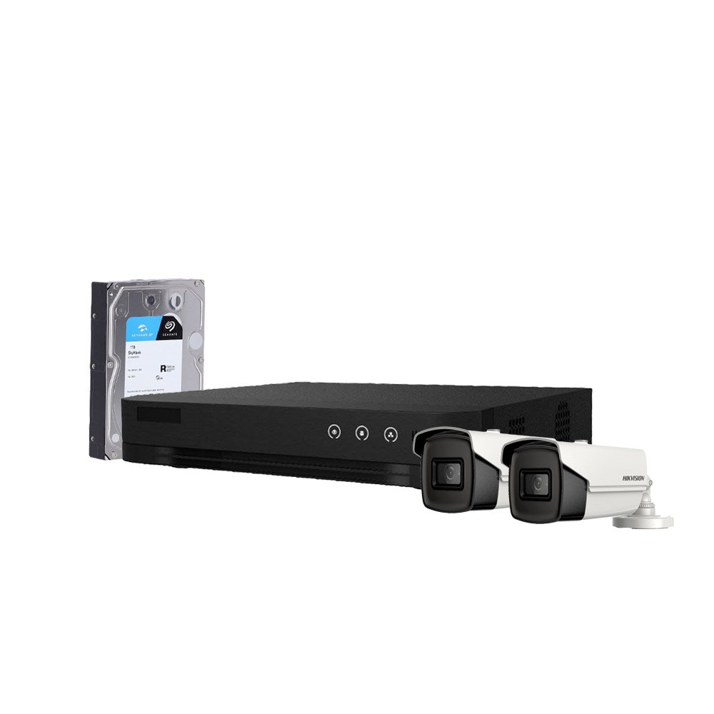 Sistem supraveghere exterior cu HDD 1TB HikVision, 2 camere, 5 MP, IR 60 m, 2.8 mm Sistem supraveghere exterior cu HDD 1TB HikVision, 2 camere, 5 MP, IR 60 m, 2.8 mm