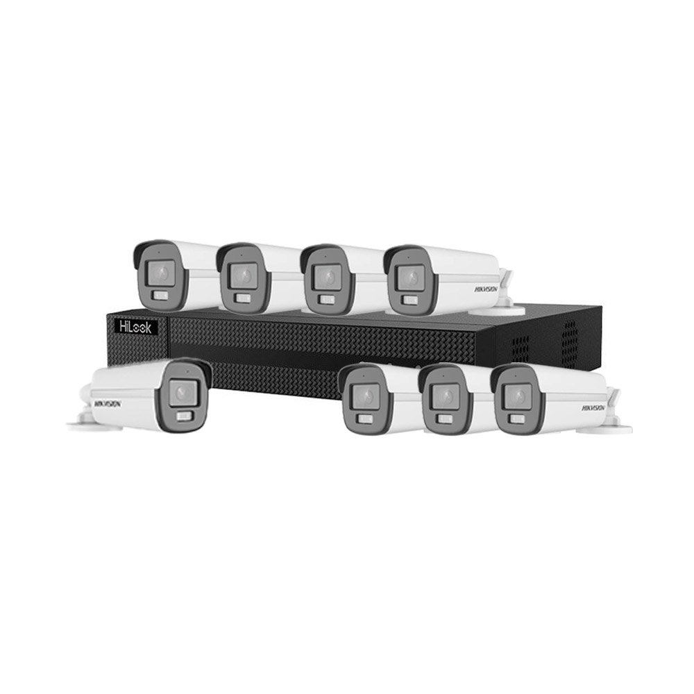 Sistem supraveghere exterior Hikvision HiLook TurboHD ColorVu KIT-HK-8EXT5MP40LA-V2, 8 camere, 5 MP, lumina alba 40 m, 2.8 mm Sistem supraveghere exterior Hikvision HiLook TurboHD ColorVu KIT-HK-8EXT5MP40LA-V2, 8 camere, 5 MP, lumina alba 40 m, 2.8 mm